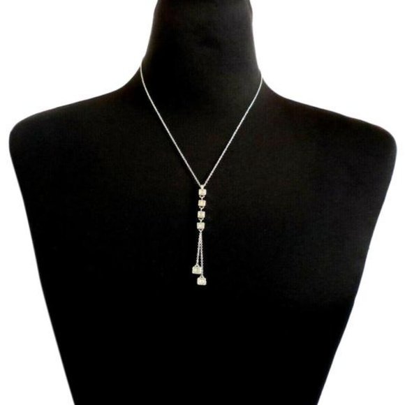 Dior Silver/Crystal Lariat Style Charm Necklace - Picture 1 of 8